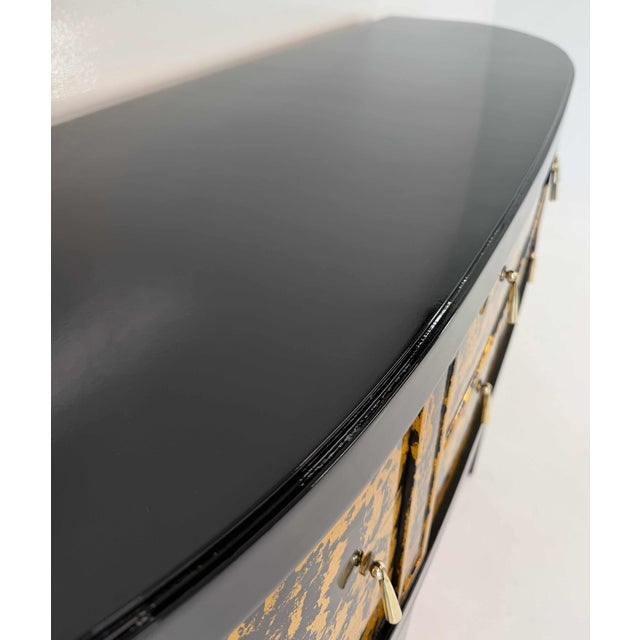 French Art Deco Black and Gold Sideboard, Late 1940s For Sale - Image 11 of 14