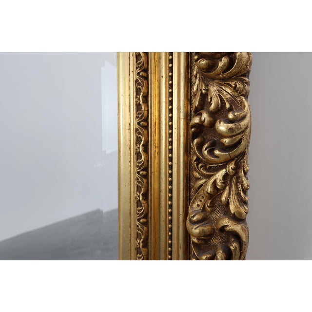 Wood Baroque Giltwood Mirror with Acanthus Carvings, France, 1880 For Sale - Image 7 of 11