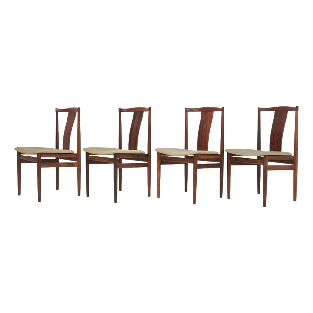 Chairs in Pau Ferro Veneer by Henning Sorensen for Danex, 1960s, Set of 4 For Sale