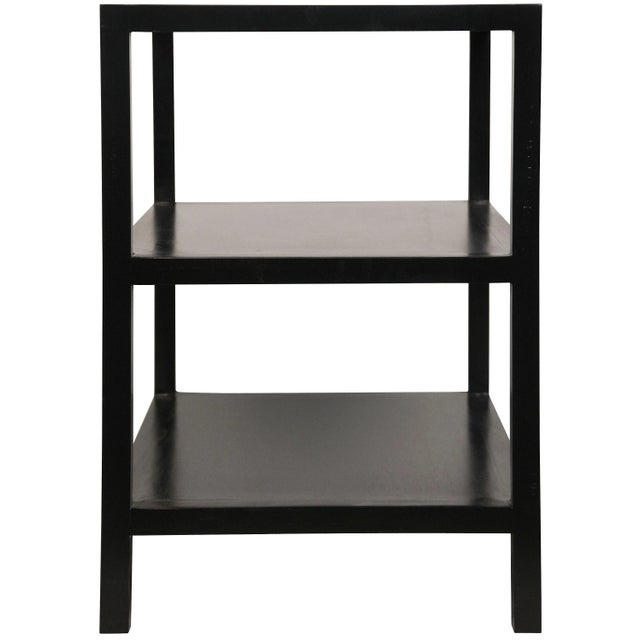 Contemporary 2 Shelf Side Table in Hand Rubbed Black For Sale - Image 3 of 4
