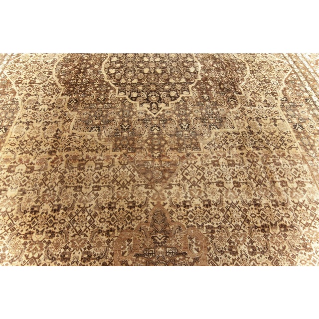 Early 20th Century Antique Persian Tabriz Hand Knotted Wool Rug For Sale - Image 5 of 8
