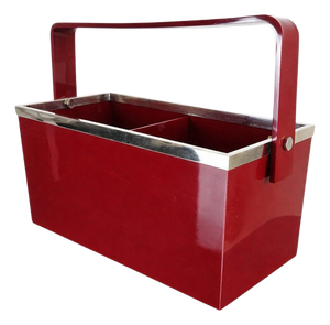 Vintage Italian Red Acrylic Magazine Holder, 1960s