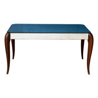 Bohemian Chic Art Deco Coffee Table with Beveled Mirror, 1940s For Sale