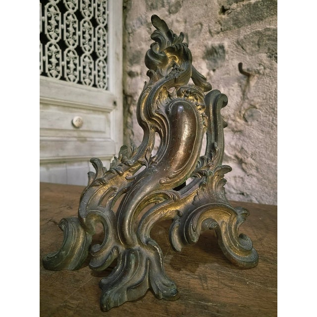 Antique French Bronze Andirons, 1900, Set of 2 For Sale - Image 5 of 16
