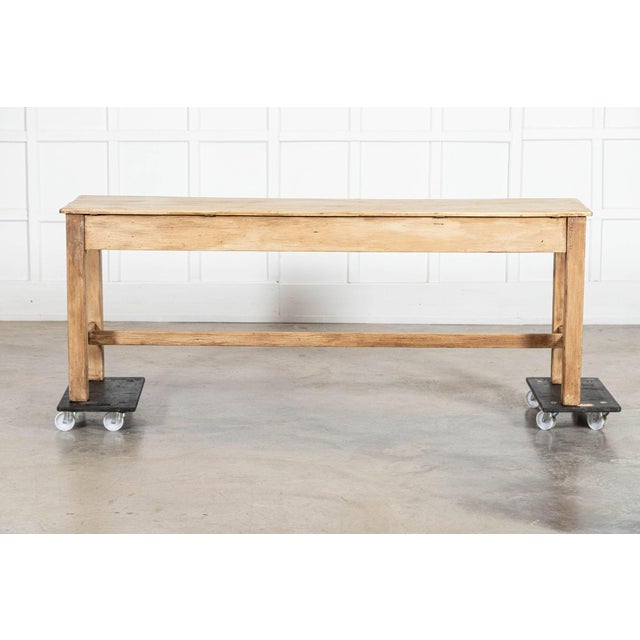 English Bleached Pine Worktable, 1890 For Sale - Image 12 of 13