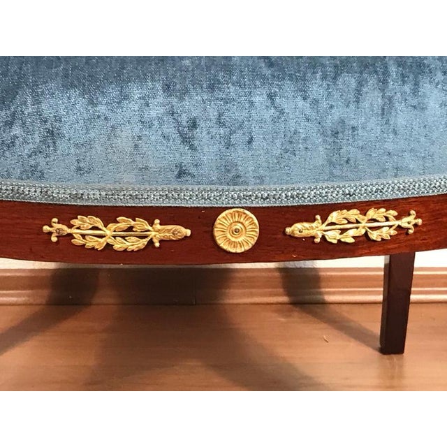Traditional Antique Empire Mahogany Bergère, France, 1800s For Sale - Image 3 of 8