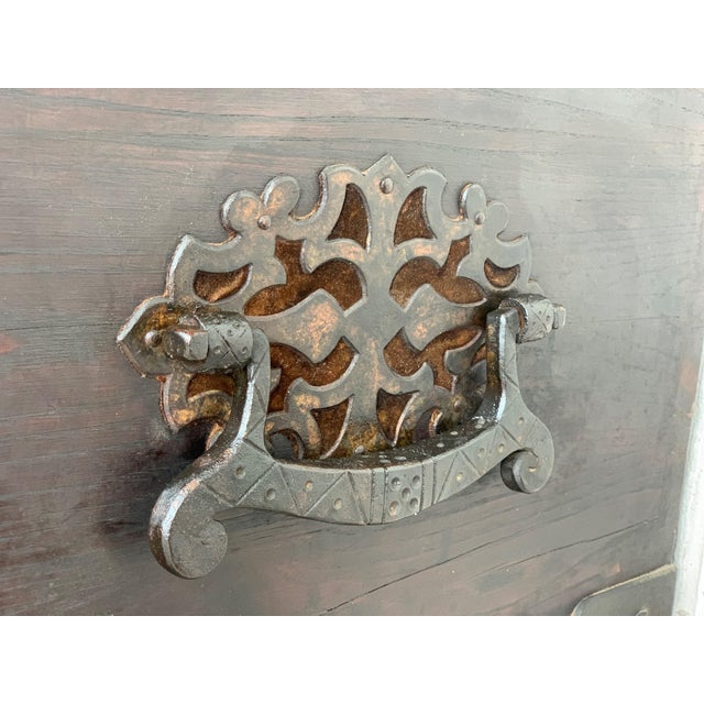 Mid 19th Century Spanish Baroque Walnut Trunk with Handcarved Decoration For Sale - Image 10 of 18