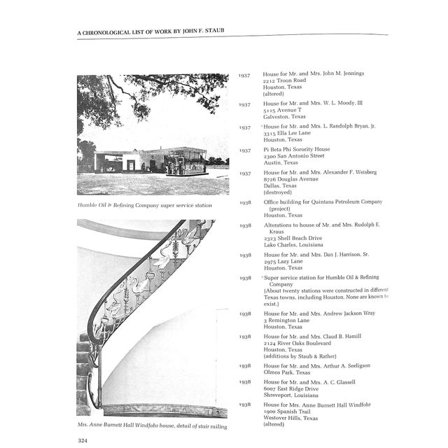 "The Architecture of John F. Staub: Houston and the South" 1979 Barnstone, Howard (Inscribed) For Sale - Image 4 of 10