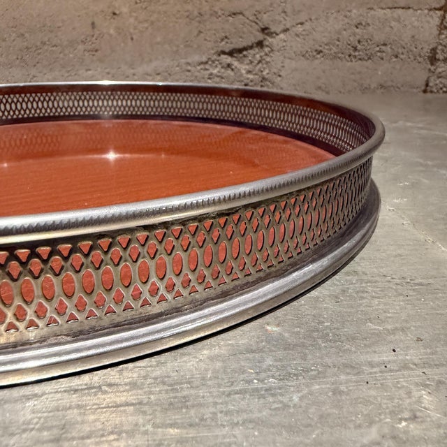 Mid-Century Modern Round Serving Butler's Tray Eales of Sheffield For Sale In San Diego - Image 6 of 9
