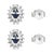 Metal 14k Oval Sapphire and Diamond Halo Wedding Stud Earrings- a Pair For Sale - Image 7 of 12