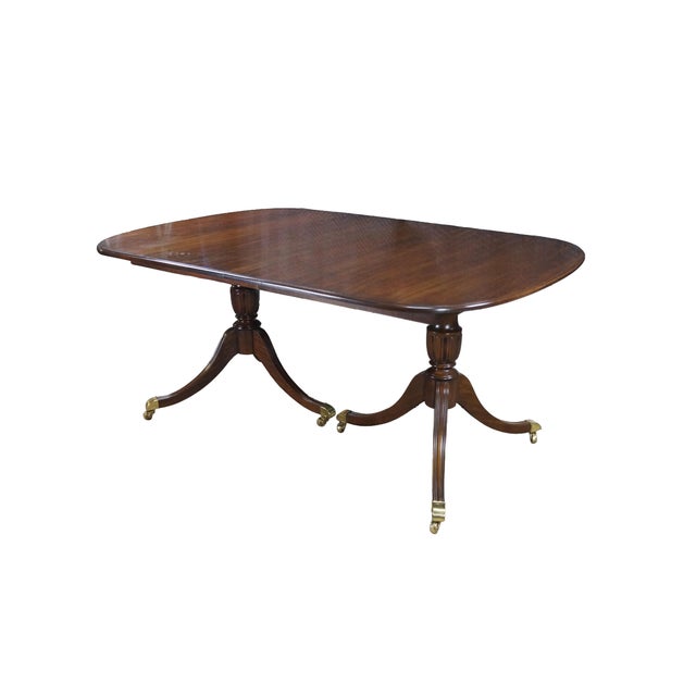 English Vintage Harden Furniture Solid Cherry English Regency Duncan Phyfe Dining Table For Sale - Image 3 of 18