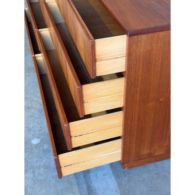 Wood Danish Teak Dresser by Komfort Mid-Century Modern Lowboy 1960s, Attributed For Sale - Image 7 of 11