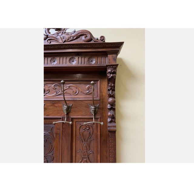 Antique Neo-Renaissance Walnut Wardrobe, 1880 For Sale - Image 6 of 11