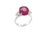 Round Rubellite Pink Tourmaline Diamond Three Stone 18 Karat White Gold Ring, Size 6.5 For Sale - Image 12 of 14