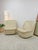 Vintage Cream Leather MCM Postmodern Swivel Glider Chair Pair 28" Wide For Sale - Image 4 of 15