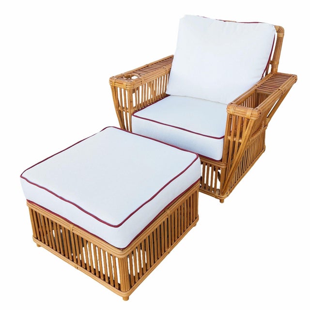 Deco Style "Presidents" Stick Reed Rattan Nantucket Sofa/Lounge Living Room Set For Sale - Image 10 of 15