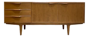 Funky Sculptural Mid Century Modern Styled Credenza | Teak Media Stand | Handmade Sideboard