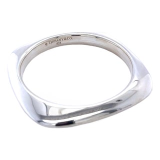 Tiffany & Co. Sterling Silver Vintage Square Bangle Bracelet 56.84g For Sale