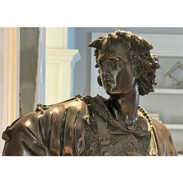 Impressive 25” 19th Century French Bronze Sculpture, "The Landsknecht" (Or "Cavalier"), by Albert-Ernest Carrier-Belleuse (1824–1887) For Sale - Image 4 of 14