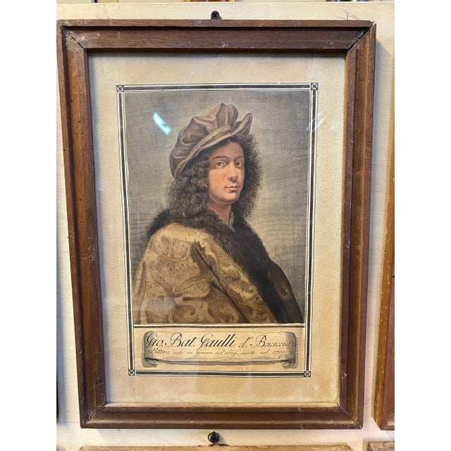 Wood 18th Century Carlo Lasinio Hand Coloured Portrait Engravings - Set of 18 For Sale - Image 7 of 12