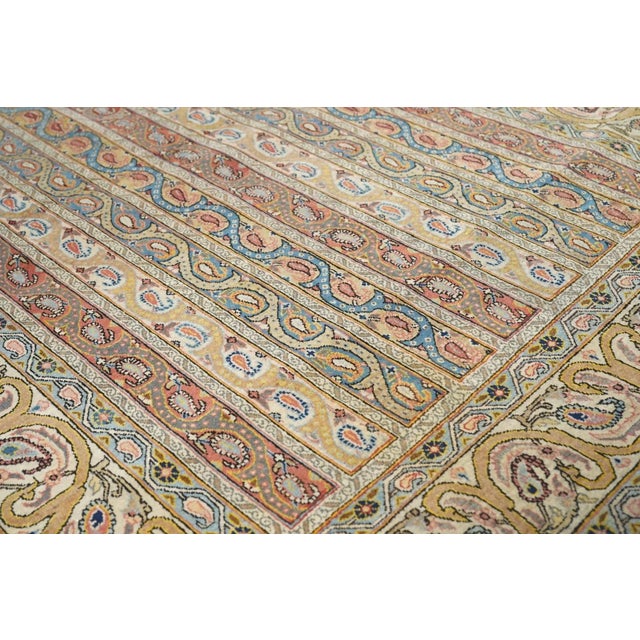 Ecru Antique Qum Rug 4'8'' x 6'10'' For Sale - Image 8 of 11
