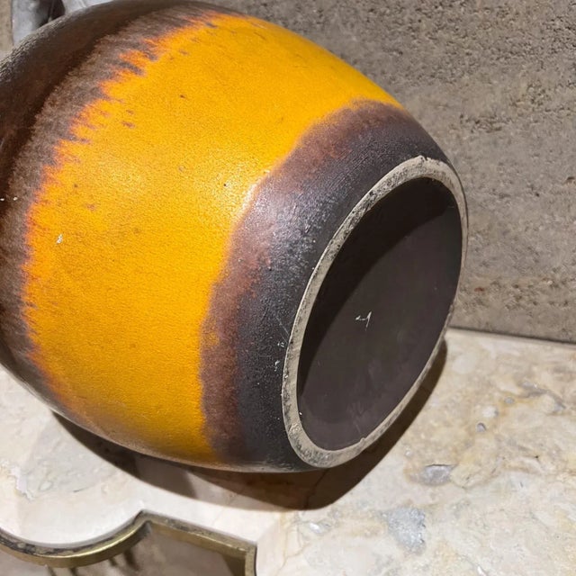 1960s 1960s Lava Stripe Pottery Vessel Jug West Germany For Sale - Image 5 of 6