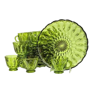 Mid-Century Avocado Snack Sets- Set of 20