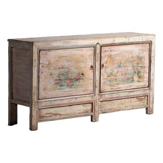 Antique White Wooden Sideboard, 1870s For Sale