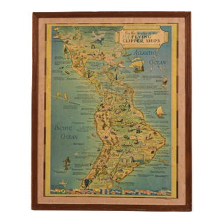 Kennith Thompson Lithograph "On the Routes of the Flying Clipper Ships" For Sale