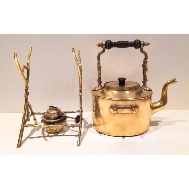 Late 19th Century Antique 1890 Victorian Brass & Copper Spirit Kettle For Sale - Image 5 of 12