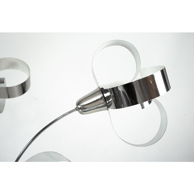 Black Space Age Italian Metal Floor Lamp with Floral Shades, 1970s For Sale - Image 8 of 14