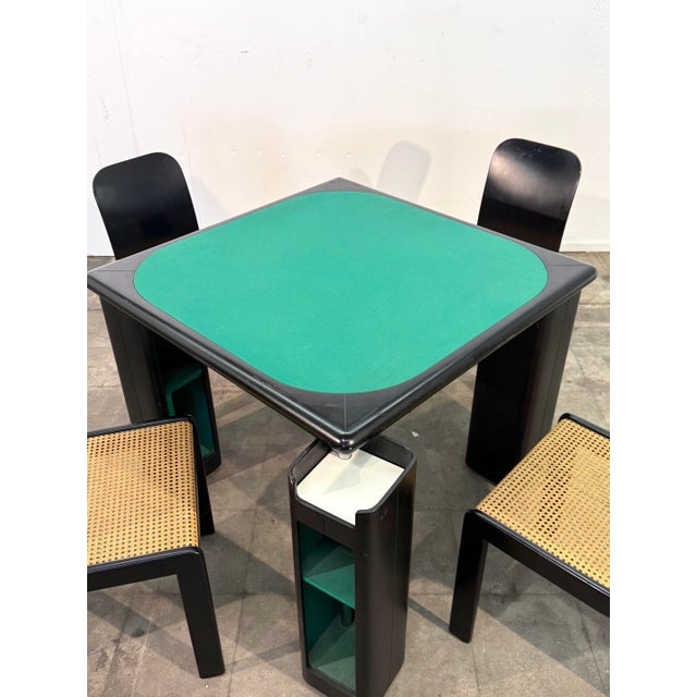 1970s Pierluigi Molinari Game Table With Four Chairs, Italy, 1970s For Sale - Image 5 of 9