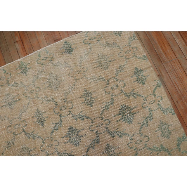Green Distressed Vintage Zabihi Collection Turkish Intermediate Size Rug - 5'8" x 8'11" For Sale - Image 8 of 12