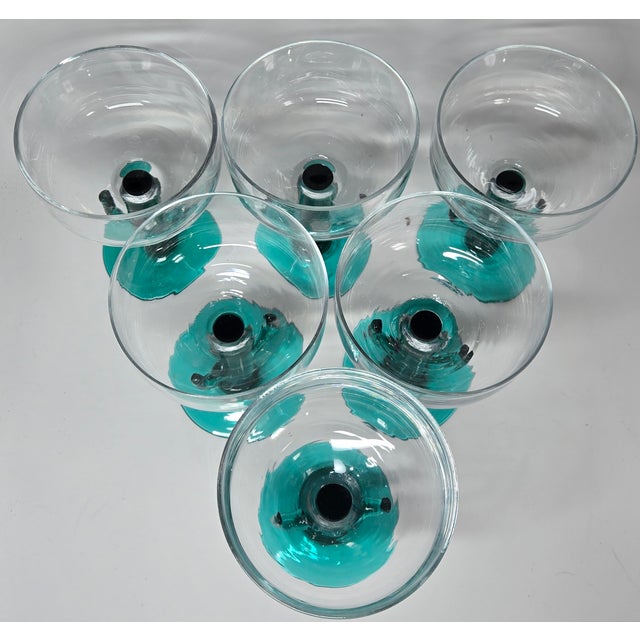 Rustic 1980s Cactus Stem Margarita Glasses- Set of Six For Sale - Image 3 of 11