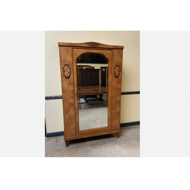 1910s Antique Wardrobe with Mirror, 1910 For Sale - Image 5 of 12