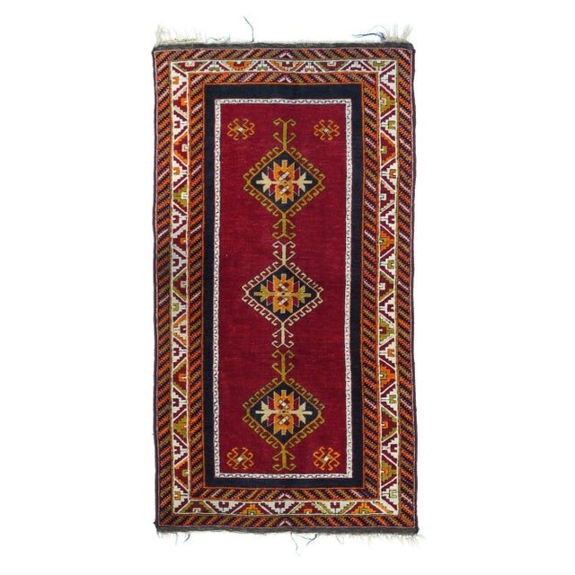 Tribal Fine Antique Turkish Tribal Wool Rug 3'3'' X 6'3'' For Sale - Image 3 of 9