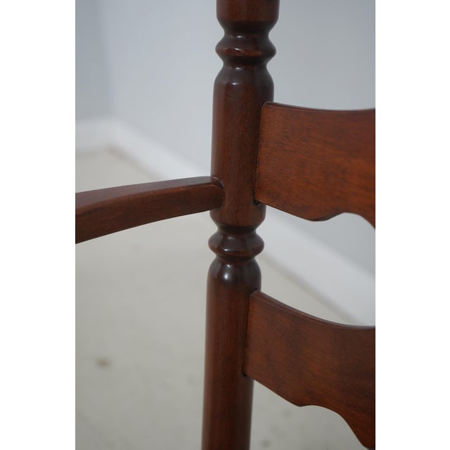 Pair Cherry Ladder Back Style Rush Seat Armchairs For Sale - Image 9 of 18