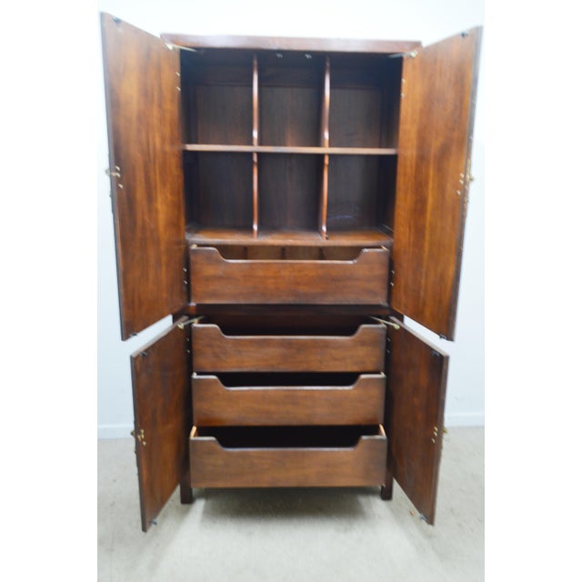 Henredon Pan Asian Armoire Wardrobe Chest For Sale - Image 12 of 14