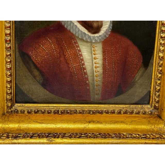English Oil Painting Portrait Sir Walter Raleigh C18th Century Gilt Framed After the Celebrated Lennard Type For Sale - Image 10 of 11