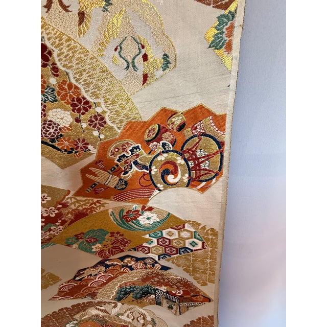 Rare Vintage Japanese Hand-Woven Textile For Sale - Image 4 of 12