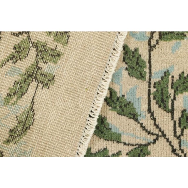 Textile Vintage Zeki Múren Rug in Beige, With Green & Blue Florals, From Rug & Kilim For Sale - Image 7 of 7