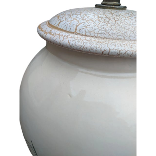 Vintage Cottagecore Hand Painted Floral Ceramic Table Lamp For Sale - Image 11 of 12