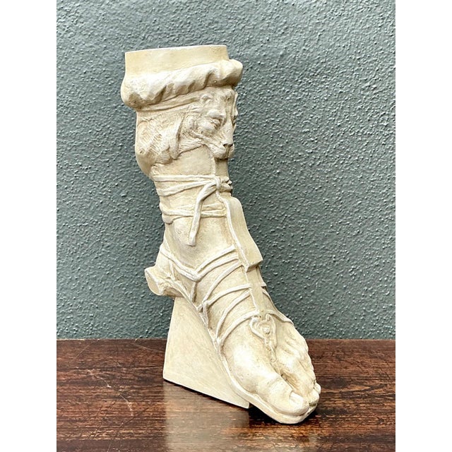 Mid 20th Century Vintage Plaster Roman Foot Sculpture For Sale - Image 5 of 17