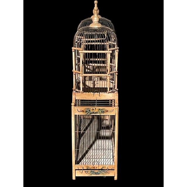 Victorian Vintage Victorian Double Spire Bamboo Bird Cage For Sale - Image 3 of 9