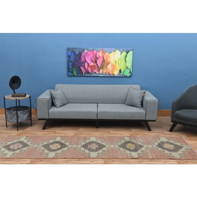 1970s Turkish Oushak Handmade Wool Cotton Orange Runner Rug For Sale - Image 11 of 11