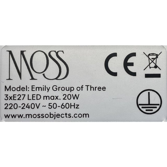 Not Yet Made - Made To Order Emily Group of Three with Oxidized Shades Hanging Lamp from Moss Objects For Sale - Image 5 of 6