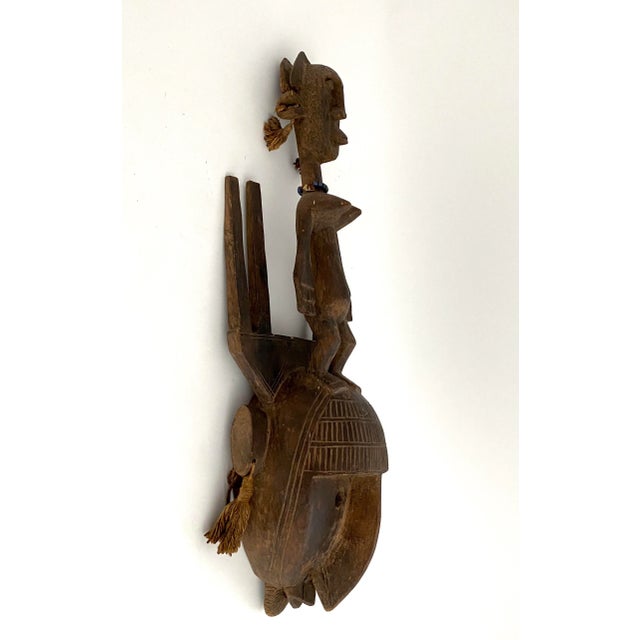 Vintage African Mali Bambana Tribal Mask For Sale - Image 4 of 7