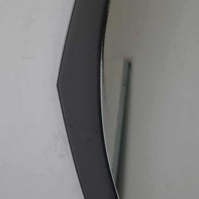 Gorgeous mid-century oval wall mirror with glass frame, Italy, 1960s This beautiful oval mirror, made in Italy in the...