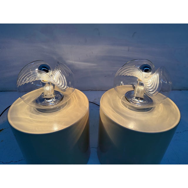 Vintage Model Wave Table Lamps by Koch & Lowy for Peill & Putzler, 1970s, Set of 2 For Sale - Image 3 of 9