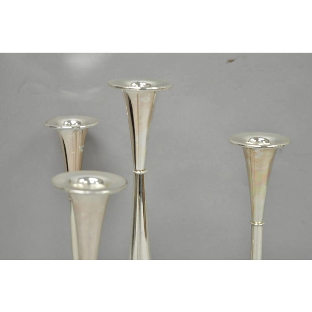 Vintage Wilhelm Wagenfeld for WMF Silver Plated Modern Candelabra Candle Holder For Sale - Image 9 of 15